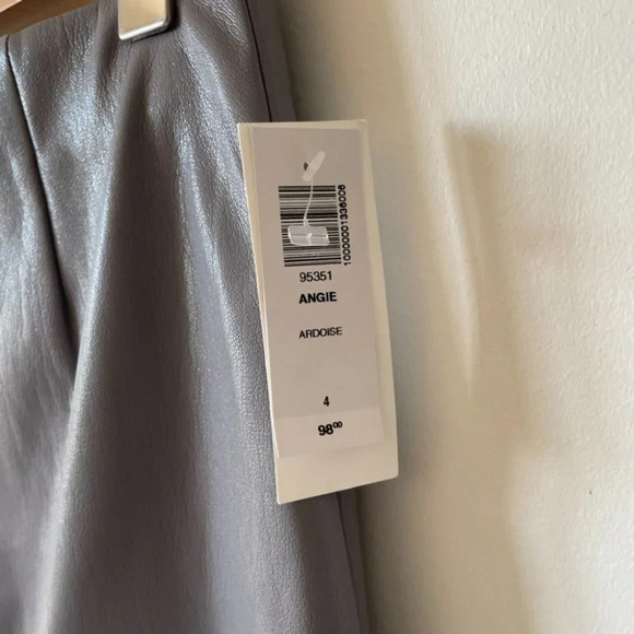Aritzia Wilfred Angie Skirt High Waisted Vegan Leather Mini Wrap Skirt Sz 4 NWT - Picture 6 of 9